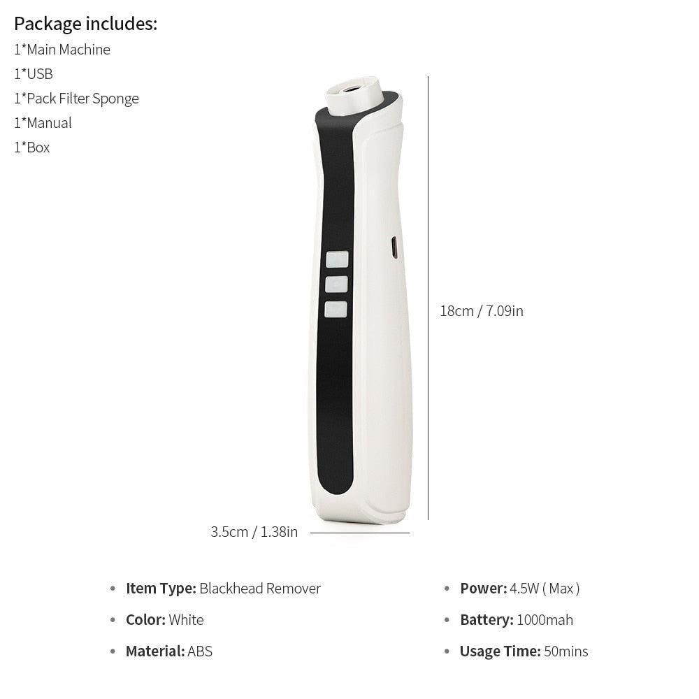 Blackhead Remover 3 Silicon Head Nose Face Deep Pore Cleaner