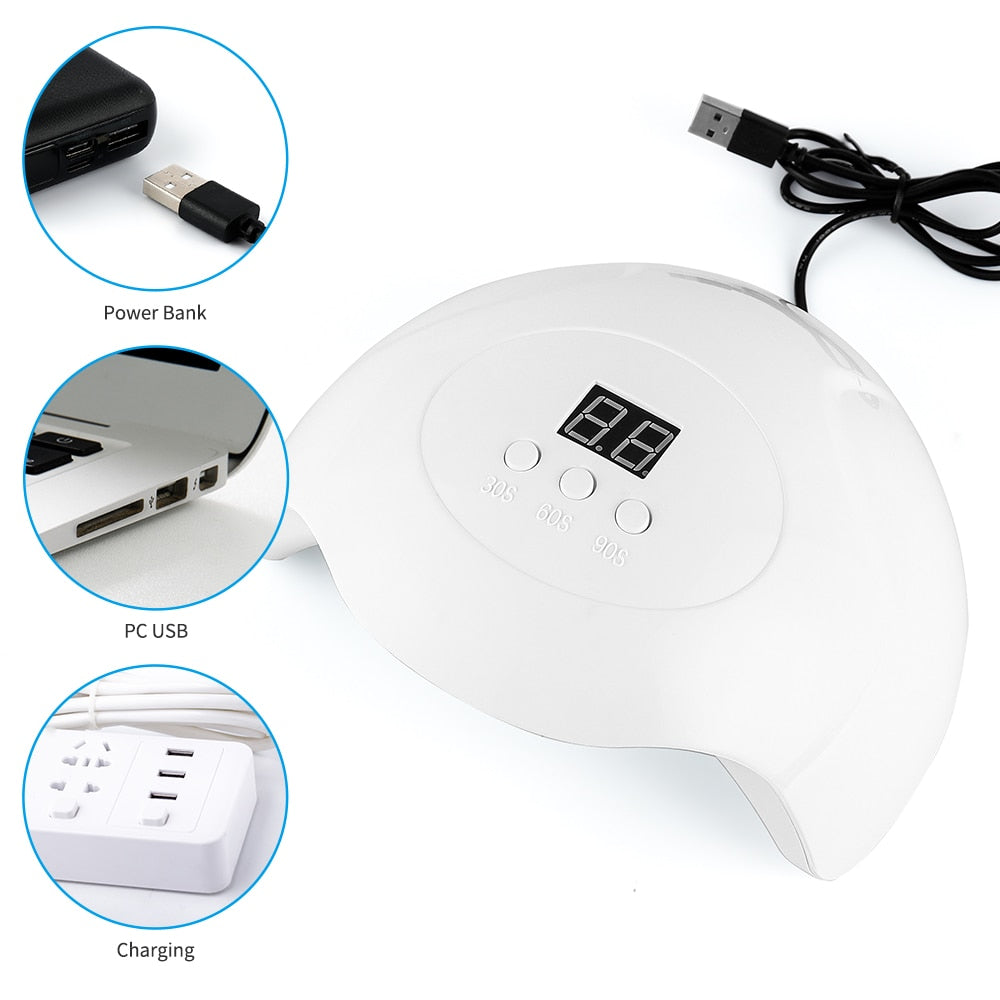 36W LED Nail USB Lamp Dryer LCD Display Drying