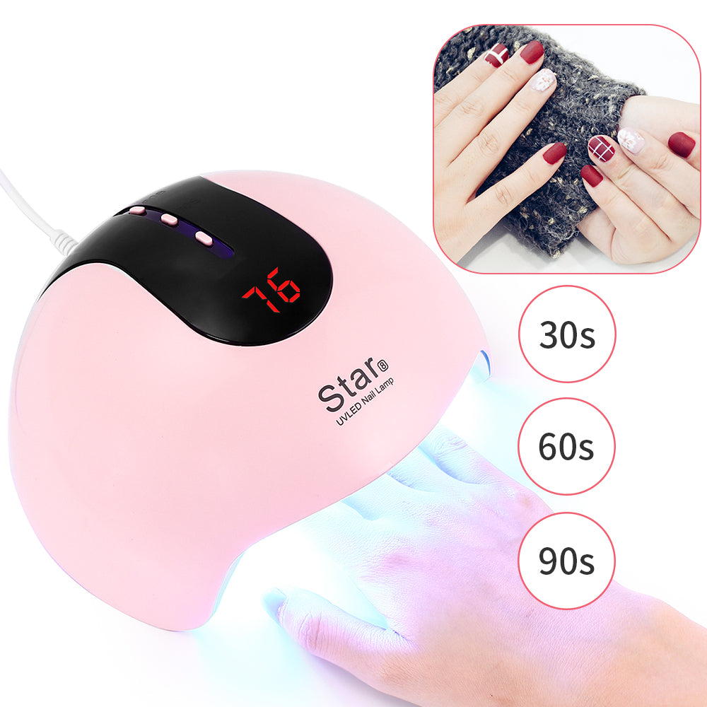 LED and UV Nail Lamp  Fast Nail Drying  Pink  Perfect For Manicures and Pedicures