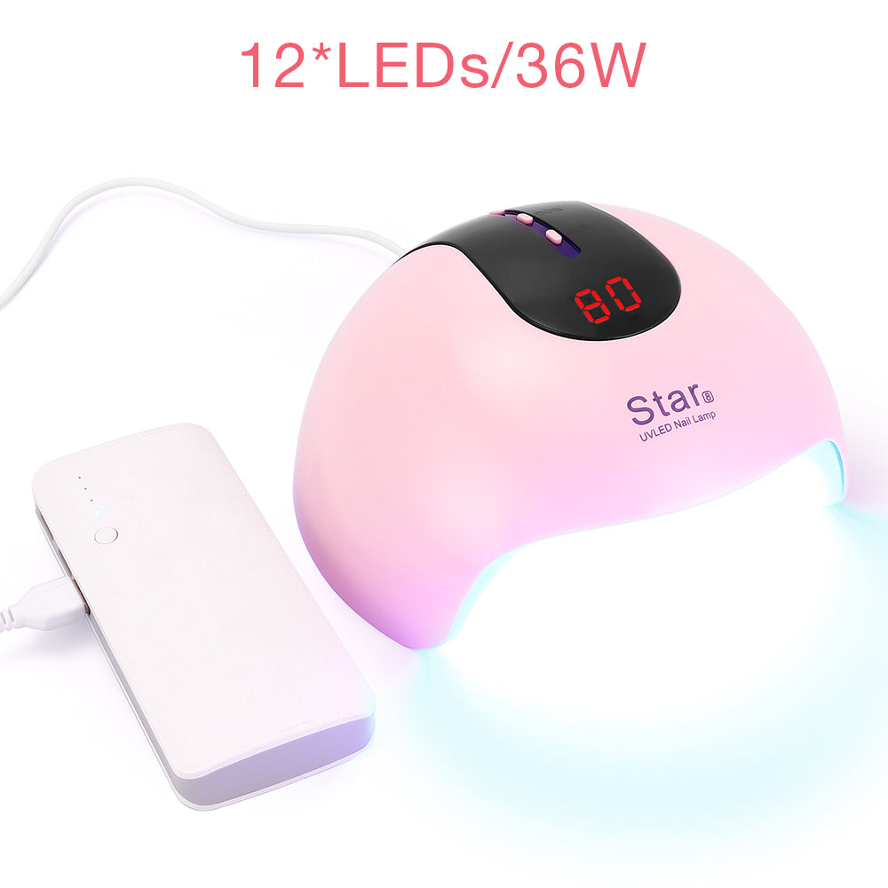 LED and UV Nail Lamp  Fast Nail Drying  Pink  Perfect For Manicures and Pedicures