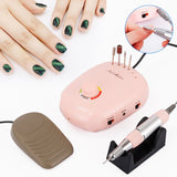 Pink Nail Drill Manicure 35000 RPM 20W Electric Nail Drill Machine