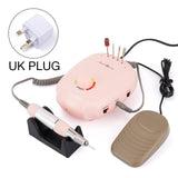 Pink Nail Drill Manicure 35000 RPM 20W Electric Nail Drill Machine