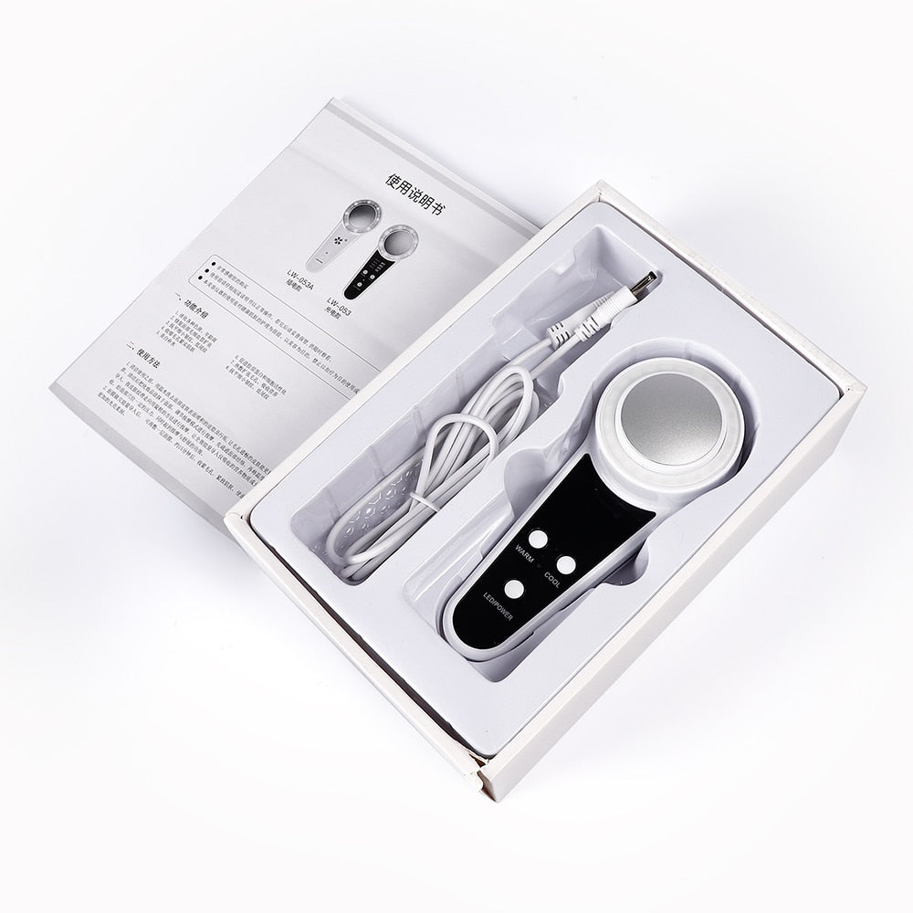 LED Hot Cold Hammer Skin Warm Ice Heating Facial Machine Device