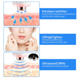Ultrasonic Deep Cleaning Device Facial Lifting Massager 3 Colors LED Light