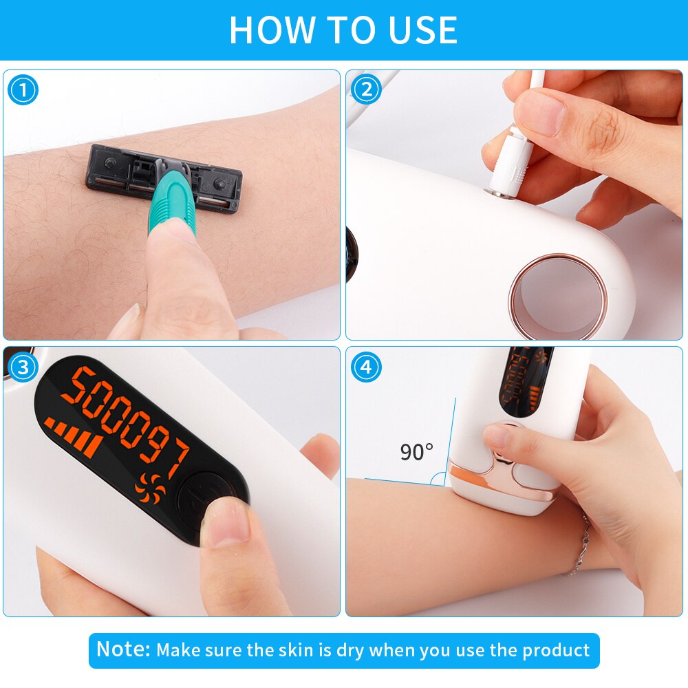 Flash IPL Laser Hair Removal Machine Painless Epilator Device