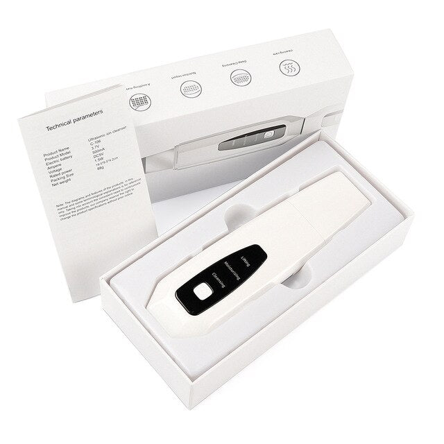 USB Ultrasonic Ion Skin Scrubber Deep Face Pore Cleaning Machine